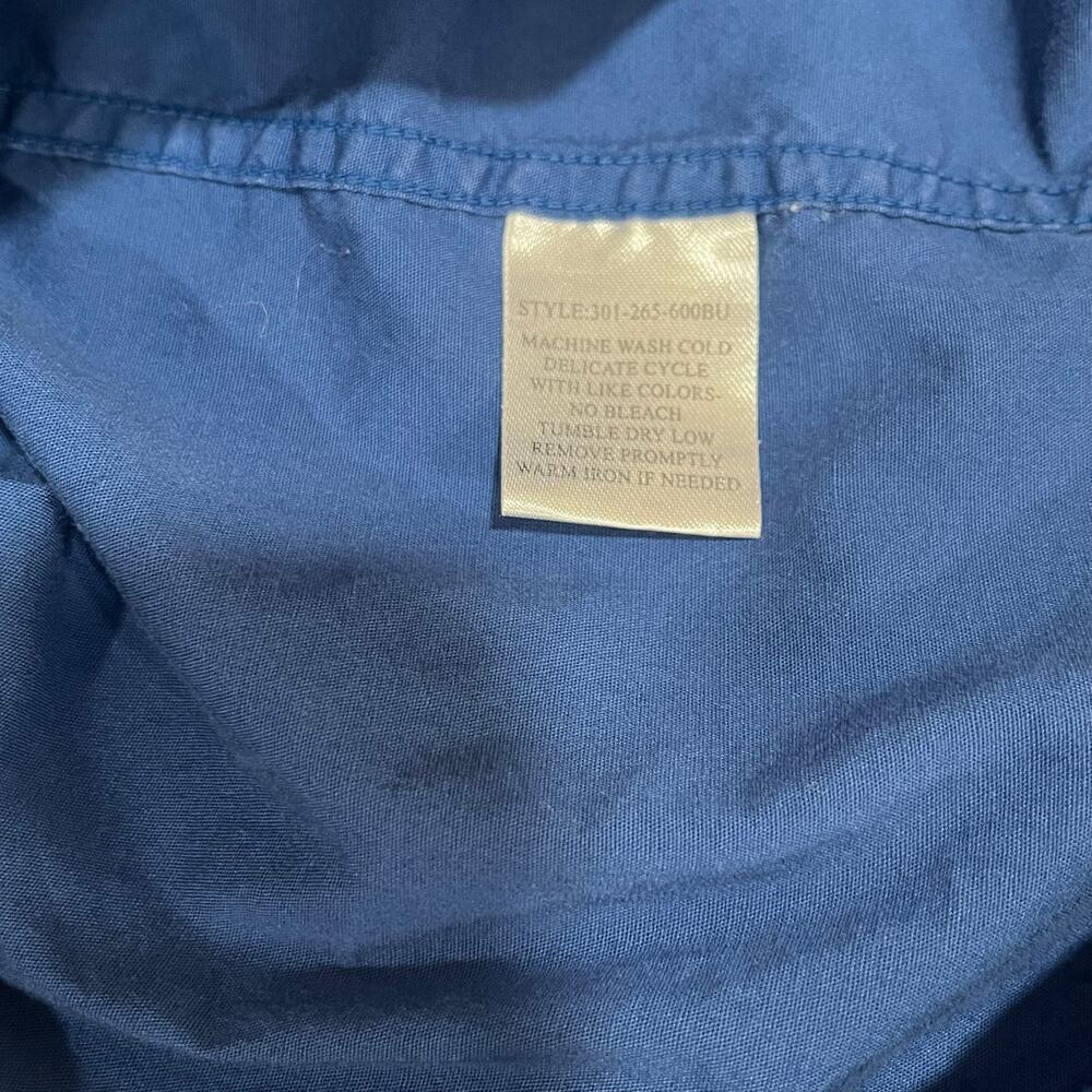 Roper Men's Long Sleeve Pearl Snap Western Shirt Solid Blue Large - Picture 6 of 8